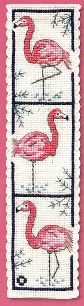 Textile Heritage Flamingo Bookmark Cross Stitch Kit