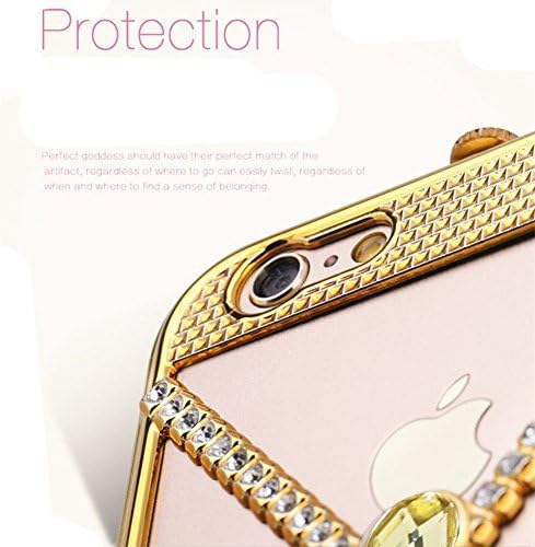 Gold phone case iphone 6s plus case iphone 6 case Gsung Case cover faceplate crystals diamond sparkle jeweled design case for iphone 6s plus (Carat gold-iphone 6s plus)