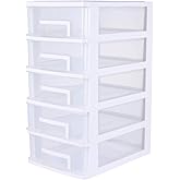 SAFIGLE 4 Drawer Storage Cabinet - Clear Plastic Desktop Organizer for Office Bathroom and Living Room - Stylish and Functional Drawer Organizers