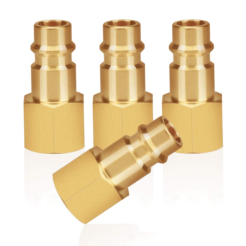 4pcs Air Line Connectors Euro Airline Hose Compressor Fittings 1/4" BSP Air Coupler and Plug Kit Couplings Connector Male