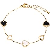 18K Gold Plated Stainless Steel Dainty Charms Colorful Crystal Birthstone Bracelet Minimalist Cute Jewelry for Women