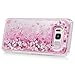 YOKIRIN Galaxy S8 Case, Clear Glitter Bling Sparkly Clear Liquid Cover Shockproof Flexible Silicone Cover Shiny Drop Protection Bumper Soft TPU Shell Protective Case for Samsung Galaxy S8, Pink