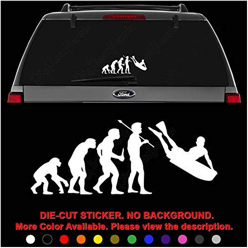 Bodyboard Surfing Surf Evolution Die Cut Vinyl Decal Sticker for Car Truck Motorcycle Vehicle Window Bumper Wall Decor Laptop Helmet Size- [12 inch] / [30 cm] Wide || Color- Gloss Black