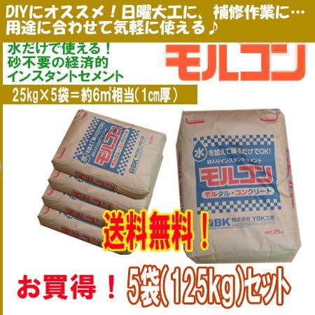 Amazon インスタントセメント モルコン 25kg入 5袋 セメント