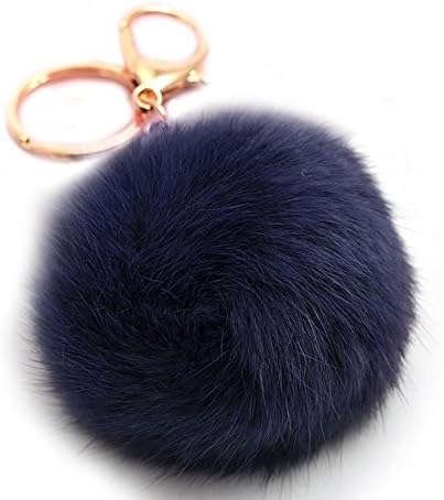 Fashion Soft Elegant Real Rabbit Fur Ball Keychain Handbag Key Rings
