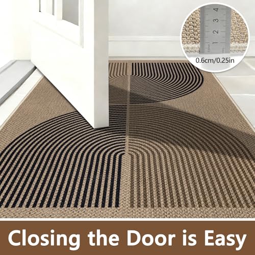 Capslpad Dirt Trap Door Mat 80x120cm, Non Slip Door Mat for Interior Door, Machine Washable Entrance Mat, Durable Jute Look, Indoor Entrance Mat