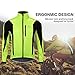 OUTON Men's Cycling Jacket Windproof Breathable Lightweight Reflective Warm Thermal Water-Resistant MTB Mountain Bike Jacket (Green, L)