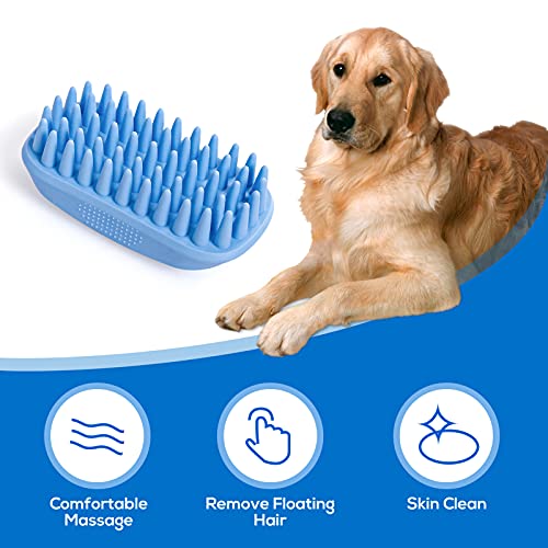 Dog Bath Brush,Rubber Dog Shampoo Grooming Brush, Silicone Dog Shower