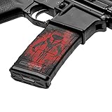 GunSkins AR-15 Mag Skin Camouflage Kit DIY Vinyl Magazine Wrap – 3 Pack (Mercenary Skull)
