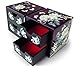 MADDesign Purple Twin Cube Jewelry Box Organizer Hand Made Mother of Pearl Sea Shell Inlay Lacquered Floral Butterfly Pattern
