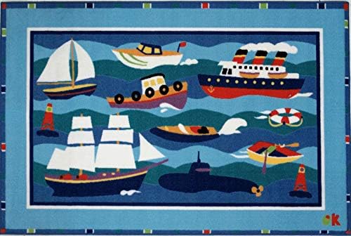 La Rug Olive Kids Boats & Buoys 19By29Inch Nylon Rug
