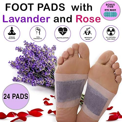 Aromatherapy Bamboo Vinegar Foot Pads - Natural & Organic Ingredients, Relieve Stress, Sleep Better, Remove Impurities - FDA Approved Upgraded Version 2 in 1 Adhesive Patch (24)