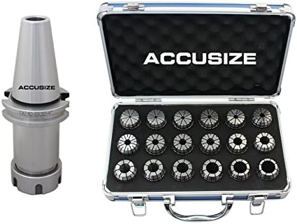 AccusizeTools - CAT40-ER32 4" COLLET CHUCK & ER32 18PS/SET METRIC COLLET SET, RANGE: 3.0-20.0 MM
