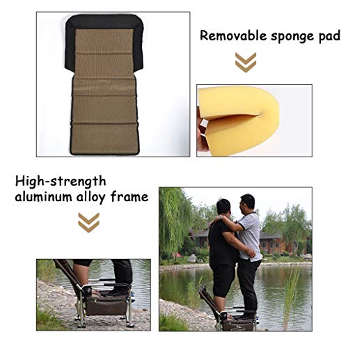 ZAQI Angelstühle campingstühle Tragbarer Angelstuhl mit Rucksack, Verstellbarer Hochleistungs-Outdoor-Campinghocker mit… – Bild 5