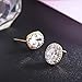 SBLING 18K Rose Gold Plated AAAA Cubic Zirconia Oval Halo Stud Earrings (1.90 cttw; White Clear)