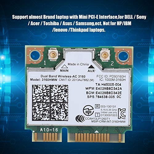 ASHATA WiFi Karte,Für Intel 3160HMW 2.4G/5G Dual-Band Wireless