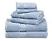 Premium Bamboo Cotton 6 Piece Towel Set (2 Bath Towels, 2 Hand Towels and 2 Washcloths) - Natural, Ultra Absorbent and Eco-Friendly (Aqua)