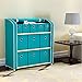 Home-Like 11 Drawer Storage Organizer, Muti-Bin Toy Organizer, 3 Tier Metal Shelves with 11 Removable Fabric Bins, DIY Multi-Purpose Storage Chest Suit for Home Office Bedroom Playroom, Turquoise