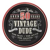 Creative Converting 24 Count Vintage Dude 50th Birthday Round Dessert Plates