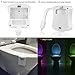 [Pack of 2] POLEND Upgraded 16 Color Changing LED Motion Activated Bathroom Toilet Nightlight, Wireless Battery Powered Motion Toilet Bowl Light, Perfect for Saving Your Eyes at Night