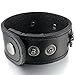 INBLUE Men's Alloy Genuine Leather Bracelet Bangle Cuff Silver Tone Black Brown Pirate Skull Adjustable