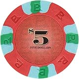 Trademark Poker NexGEN 6000 Series PRO Classic Style Poker Chips (Set of 100), 9gm, Red
