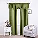 NICETOWN Small Window Curtain Valance - Farmhouse 52 inches by 18 inches Thermal Insulated Scalloped Rod Pocket Valance for Boy Bedroom/Living Room/Kitchen Window Christmas Decor, Olive, 1 Panel
