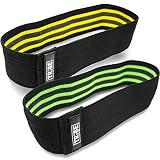 Tribe Lifting Resistance Hip Bands | Leg Band for Hip Work Out or Physical Therapy | Resistance Loops, Non-Slip Elastic Grippy Inner Layer | Men and Women | Black