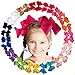 30 Pcs Baby Girl 4.5'' Ribbon Boutique Hair Bows Clips with 15 Colors in Pairs