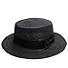 Ayliss Women Summer Short Brim Straw Fedora Hat with Bow-tie Band, One Size, Black