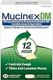 Mucinex DM 12 Hr Expectorant & Cough Suppressant Tablets, 40ct,