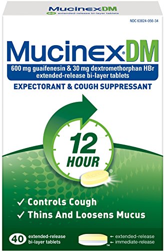 Mucinex DM 12 Hr Expectorant & Cough Suppressant Tablets, 40ct,