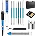 Vastar 16-in-1 60W 110V Adjustable Temperature Welding Soldering Iron with Desoldering Pump, 5pcs Different Tips, Stand, Anti-static Tweezers, Additional Solder Tube, and Carry Case