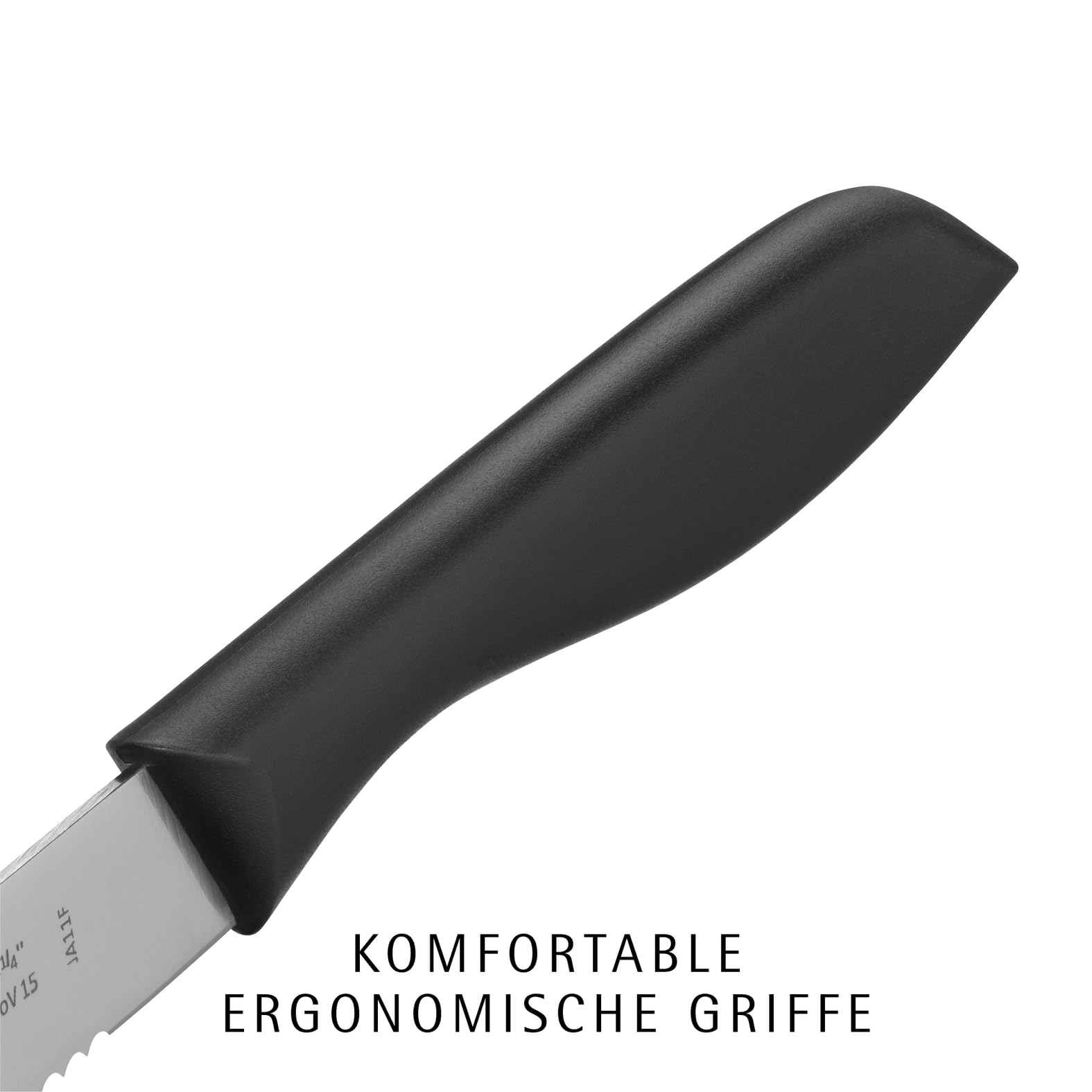 WMF Classic Line Frühstücksmesser Set 6-teilig, 23 cm, Brötchenmesser Wellenschliff, Brotzeitmesser, Spezialklingenstahl, Kunststoffgriff, schwarz 3