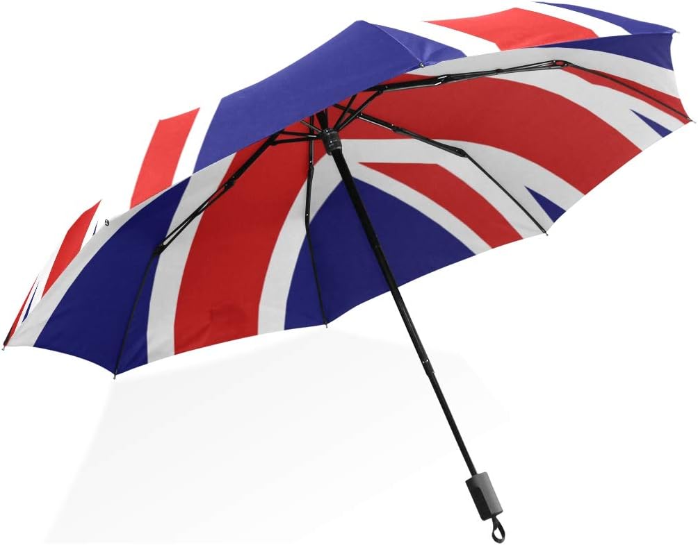 ISAOA Automatic Travel Umbrella Compact Folding Umbrella The Union Jack Windproof Ultra Light UV Protection Umbrella for Women Men - Image 3