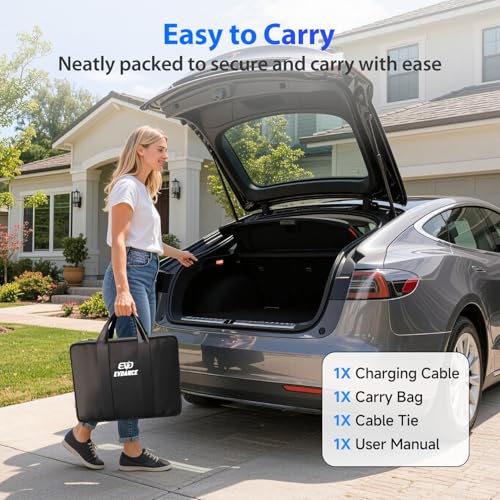 EVDANCE Extension Cord for Tesla, Up to 50A 21FT 12KW 240V NACS Extension Cord for EV Charger, Compatible with Tesla Wall Connector, Tesla Extension Cord for Model Y/X/3/S