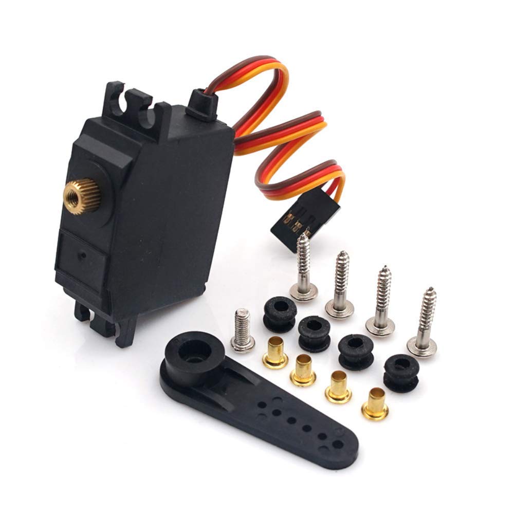 DollaTek Three Wire RC Car Metal Servo, Metal Servo with Installation Accessories Compatible with Wltoys 12428 12423 RC Cars