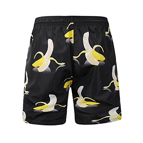 Mlide Mens Plus Size Trouser,3D Banana Graphic,Summer Swim Trunks Quick Dry Surfing Beach Shorts Pants (Small)
