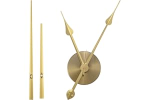 EMOON 2 Pair Hands 3D Clock Movement DIY Large Wall Clock Quartz Clock Mechanism for Home Art Decor (Black) (Gold)