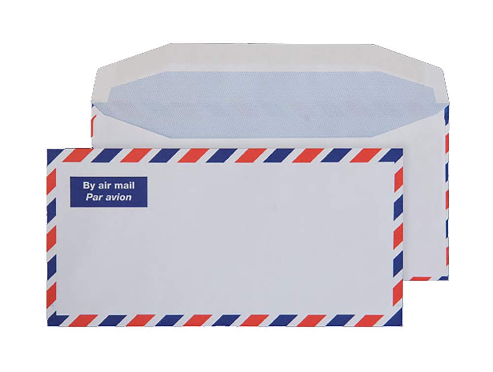 Blake Purely Everyday DL 110 x 220 mm 80 gsm Airmail Wallet Gummed Envelopes (A1701) White - Pack of 1000