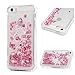 MOLLYCOOCLE iPhone 5/5s/SE Case, Liquid Bling Glitter Sparkle TPU Phone Case 3D Cute Star Flowing Floating Quicksand Silicone Soft TPU Cover for iPhone 5/5s/SE, Pink