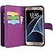 Abacus24-7 Galaxy S7 Edge Case [Mirror Wallet] with Flip Cover, Purple