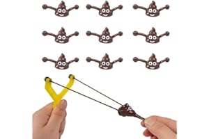 Tricky Funny Slow-Pressing Ejection Poo Slingshot Set with 10 Bullets - Hilarious Novelty Toy for Adults Stress-Relieving Pla