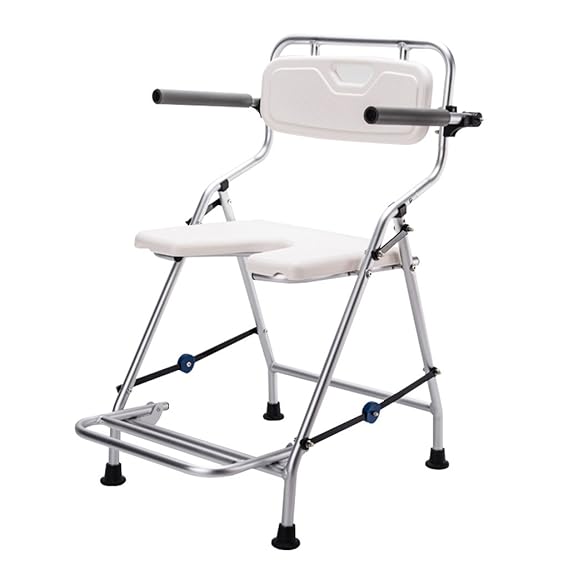 JJJJD Bad-Schemel für behinderte Duschstühle für die älteren Badezimmer-Schemel Rutschfest faltbar (größe : Without Wheels)