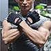 iiSPORT Fingerless Weight Training Gloves Leather Padding Grip Meshback Black (Pair) M
