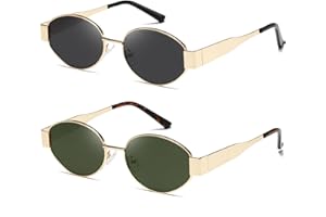 kimorn Oval Sunglasses Womens Men Retro Trendy Sun Glasses Classic Metal Shades K1653