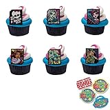 Bundle of Fun Monster High Ghoulfriends Cupcake Toppers and Bonus Birthday Ring - 25 Piece