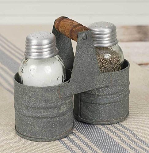 Farmhouse/Cottage/Primitive Mason Jar Salt &amp; Pepper Can Caddy Holder