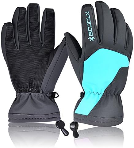 juisdesy Winter Ski Gloves - Waterproof Snowboard Skiing Full Finger Warm Snow Gloves - Outdoor Windproof Snowproof Camping Hiking Climbing Mountain Bike Trekking Cycling Gloves - Men and Women