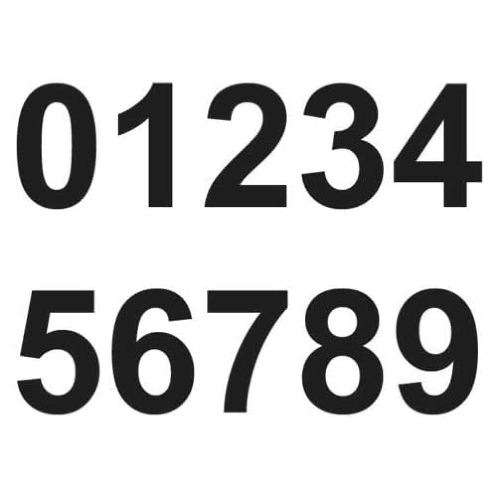2 x Set of Black 0-9 Numbers - Removable Self Adhesive Waterproof Durable Vinyl Stickers - Cut to the sticker Shape - size 50mm
